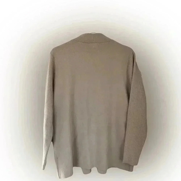 Cynthia Rowley Asymmetrical Full Zip Cardigan Sweater Tan  women’s size M - Picture 3 of 3